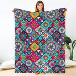 Bohemian Indian Mandala Patchwork Print Blanket