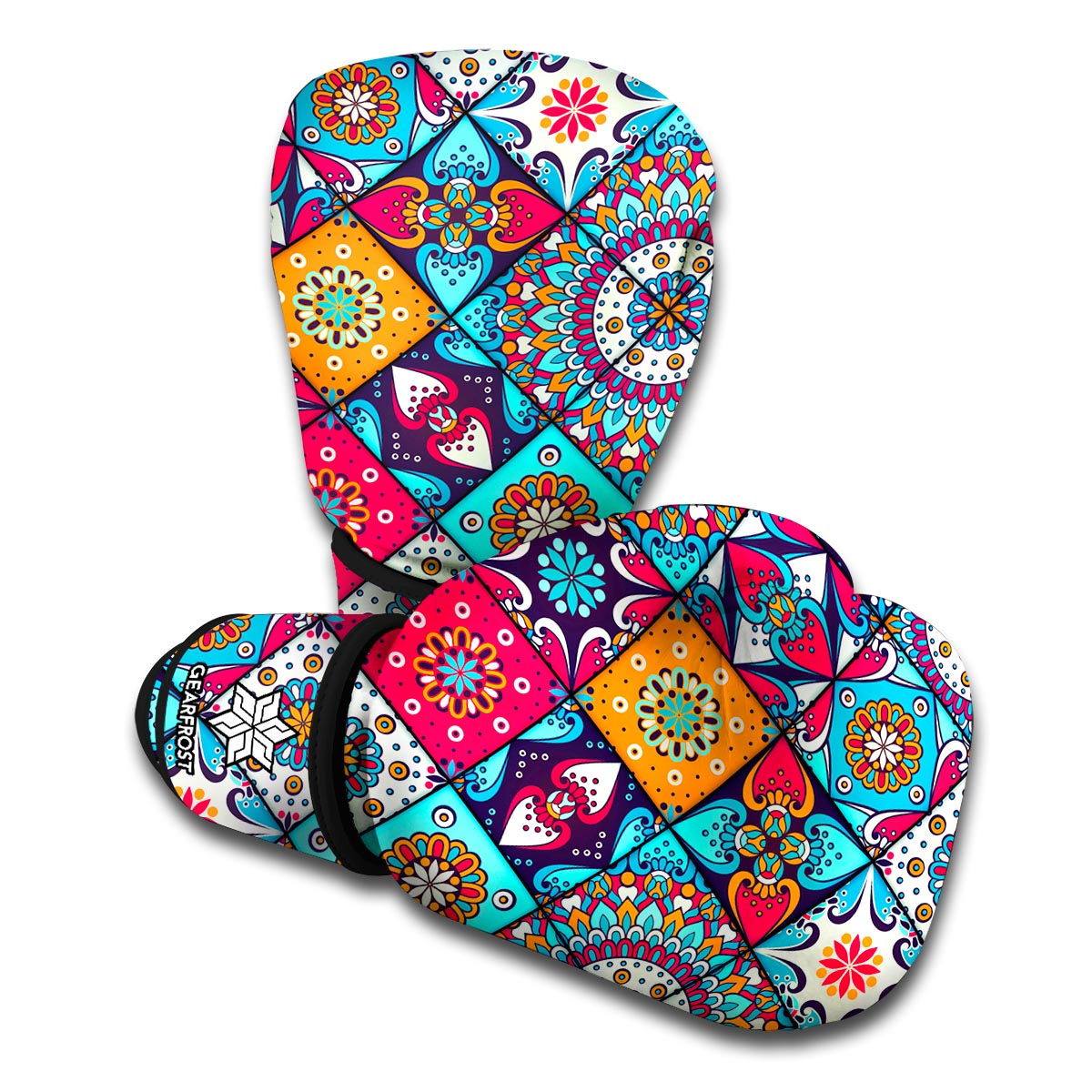 Bohemian Indian Mandala Patchwork Print Boxing Gloves