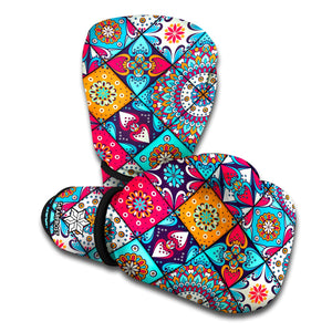 Bohemian Indian Mandala Patchwork Print Boxing Gloves