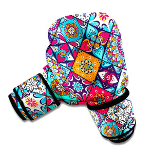 Bohemian Indian Mandala Patchwork Print Boxing Gloves