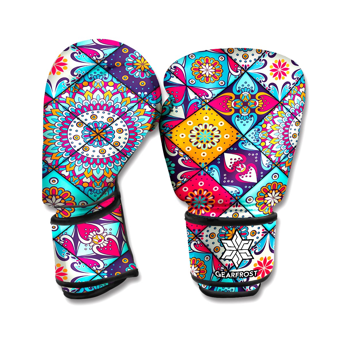 Bohemian Indian Mandala Patchwork Print Boxing Gloves