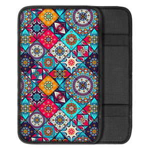 Bohemian Indian Mandala Patchwork Print Car Center Console Cover