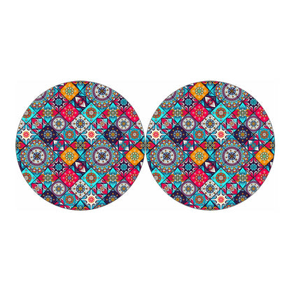 Bohemian Indian Mandala Patchwork Print Car Coasters
