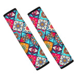 Bohemian Indian Mandala Patchwork Print Car Seat Belt Covers