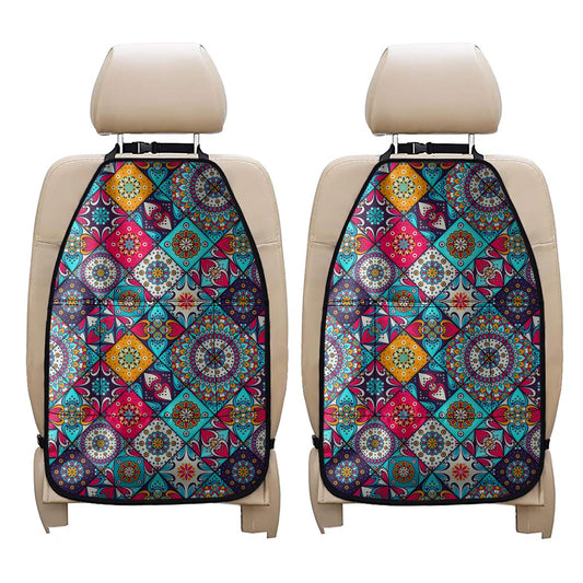Bohemian Indian Mandala Patchwork Print Car Seat Organizers