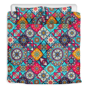 Bohemian Indian Mandala Patchwork Print Duvet Cover Bedding Set