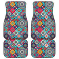 Bohemian Indian Mandala Patchwork Print Front and Back Car Floor Mats
