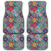 Bohemian Indian Mandala Patchwork Print Front and Back Car Floor Mats