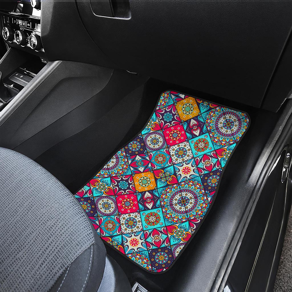 Bohemian Indian Mandala Patchwork Print Front Car Floor Mats