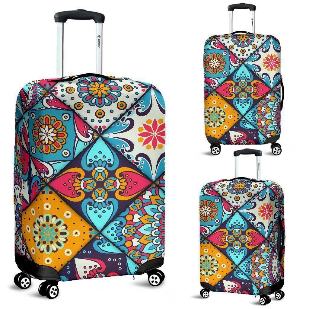 Bohemian Indian Mandala Patchwork Print Luggage Cover GearFrost