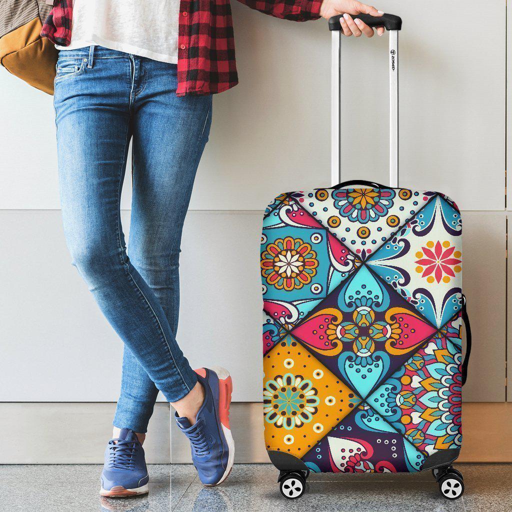 Bohemian Indian Mandala Patchwork Print Luggage Cover GearFrost