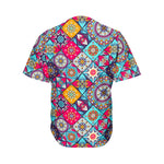 Bohemian Indian Mandala Patchwork Print Men's Baseball Jersey