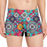 Bohemian Indian Mandala Patchwork Print Men's Boxer Briefs