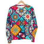 Bohemian Indian Mandala Patchwork Print Men's Crewneck Sweatshirt GearFrost