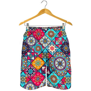 Bohemian Indian Mandala Patchwork Print Men's Shorts