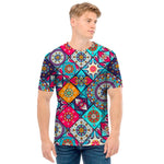 Bohemian Indian Mandala Patchwork Print Men's T-Shirt