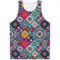 Bohemian Indian Mandala Patchwork Print Men's Tank Top
