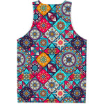 Bohemian Indian Mandala Patchwork Print Men's Tank Top