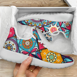 Bohemian Indian Mandala Patchwork Print Mesh Knit Shoes GearFrost