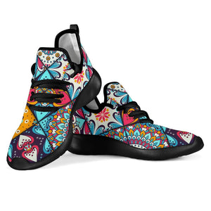 Bohemian Indian Mandala Patchwork Print Mesh Knit Shoes GearFrost