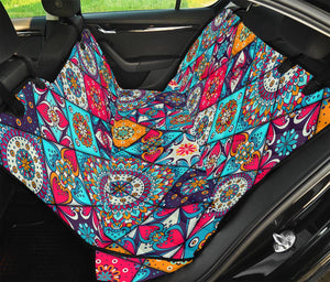 Bohemian Indian Mandala Patchwork Print Pet Car Back Seat Cover