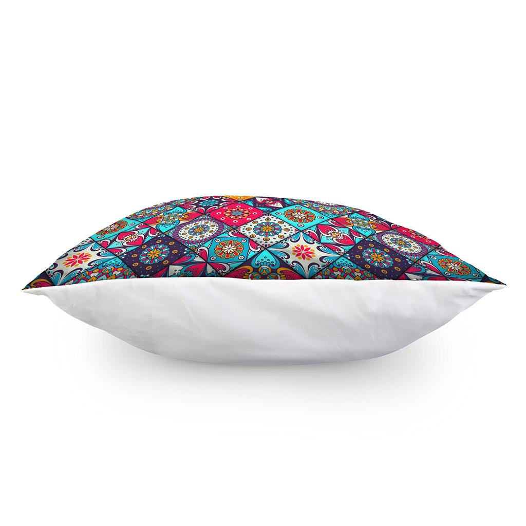 Bohemian Indian Mandala Patchwork Print Pillow Cover