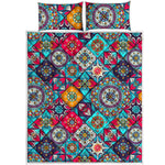 Bohemian Indian Mandala Patchwork Print Quilt Bed Set