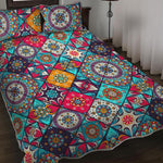 Bohemian Indian Mandala Patchwork Print Quilt Bed Set