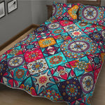 Bohemian Indian Mandala Patchwork Print Quilt Bed Set