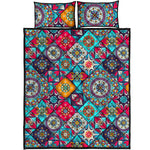 Bohemian Indian Mandala Patchwork Print Quilt Bed Set