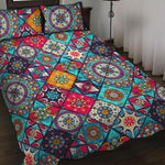 Bohemian Indian Mandala Patchwork Print Quilt Bed Set