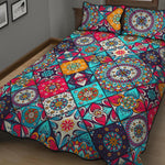 Bohemian Indian Mandala Patchwork Print Quilt Bed Set