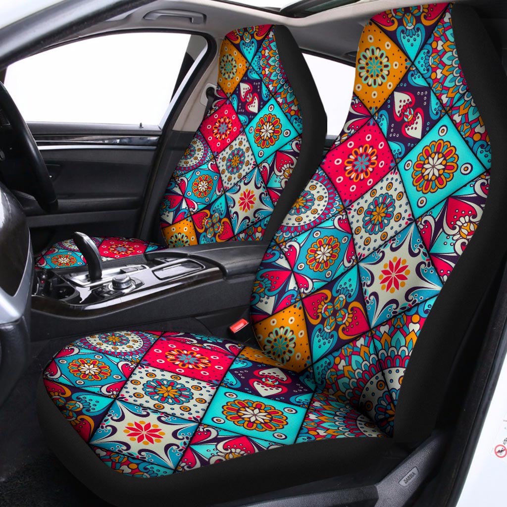 Bohemian Indian Mandala Patchwork Print Universal Fit Car Seat Covers