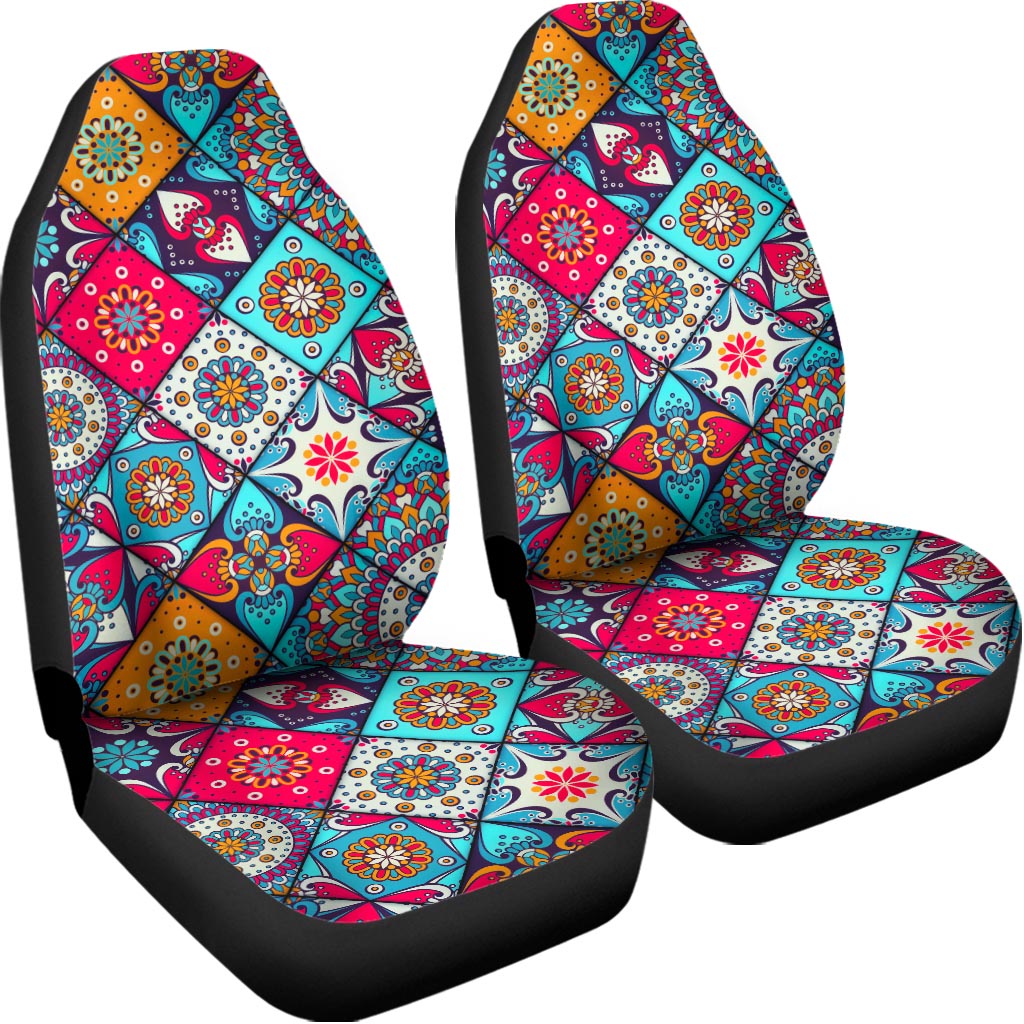 Bohemian Indian Mandala Patchwork Print Universal Fit Car Seat Covers