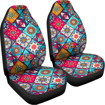 Bohemian Indian Mandala Patchwork Print Universal Fit Car Seat Covers