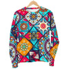 Bohemian Indian Mandala Patchwork Print Women's Crewneck Sweatshirt GearFrost