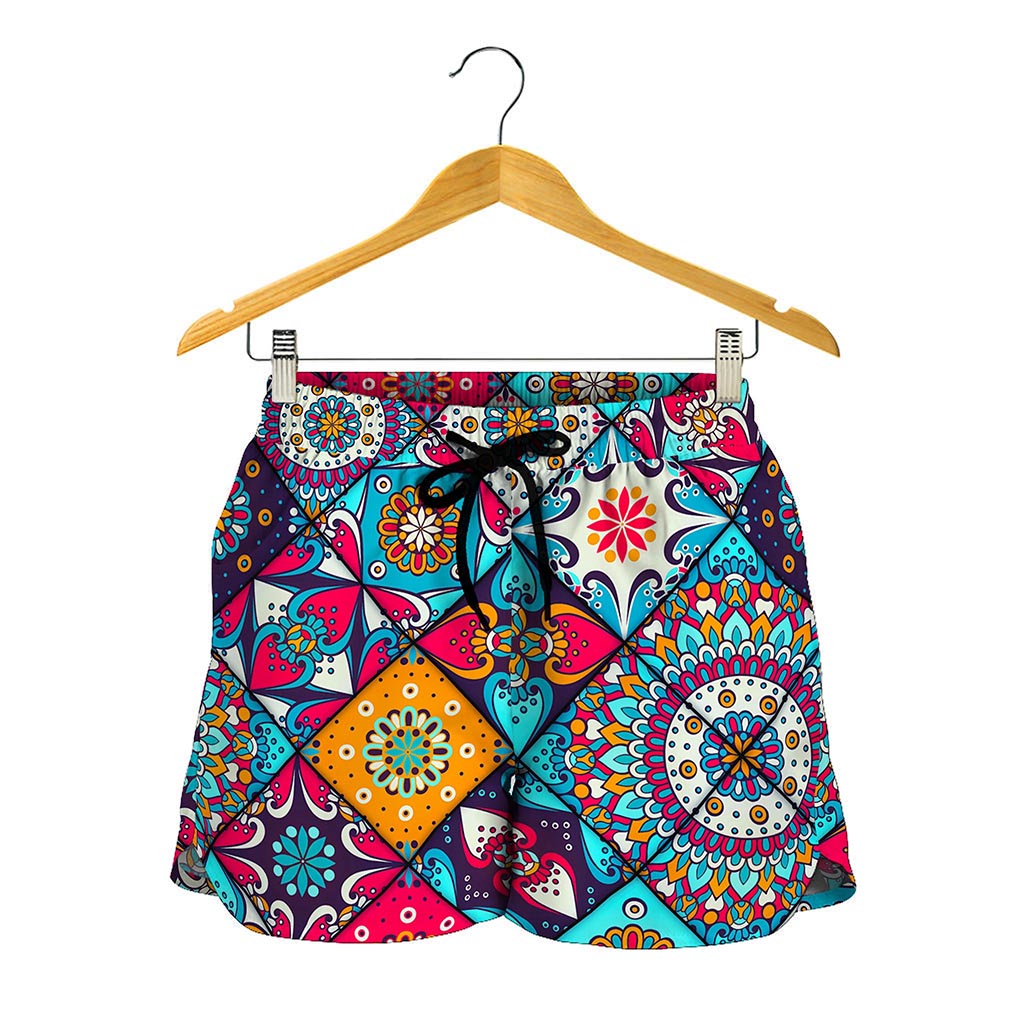 Bohemian Indian Mandala Patchwork Print Women's Shorts