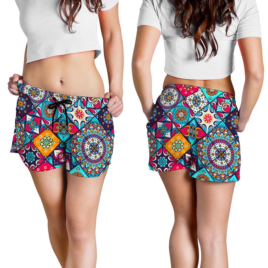 Bohemian Indian Mandala Patchwork Print Women's Shorts