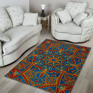 Bohemian Indian Mandala Pattern Print Area Rug GearFrost