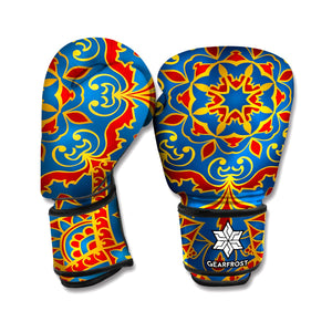 Bohemian Indian Mandala Pattern Print Boxing Gloves