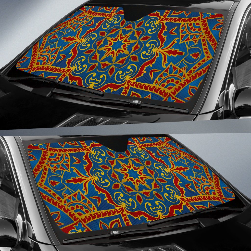 Bohemian Indian Mandala Pattern Print Car Sun Shade GearFrost