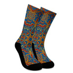 Bohemian Indian Mandala Pattern Print Crew Socks