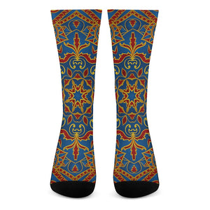 Bohemian Indian Mandala Pattern Print Crew Socks