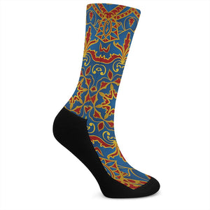 Bohemian Indian Mandala Pattern Print Crew Socks