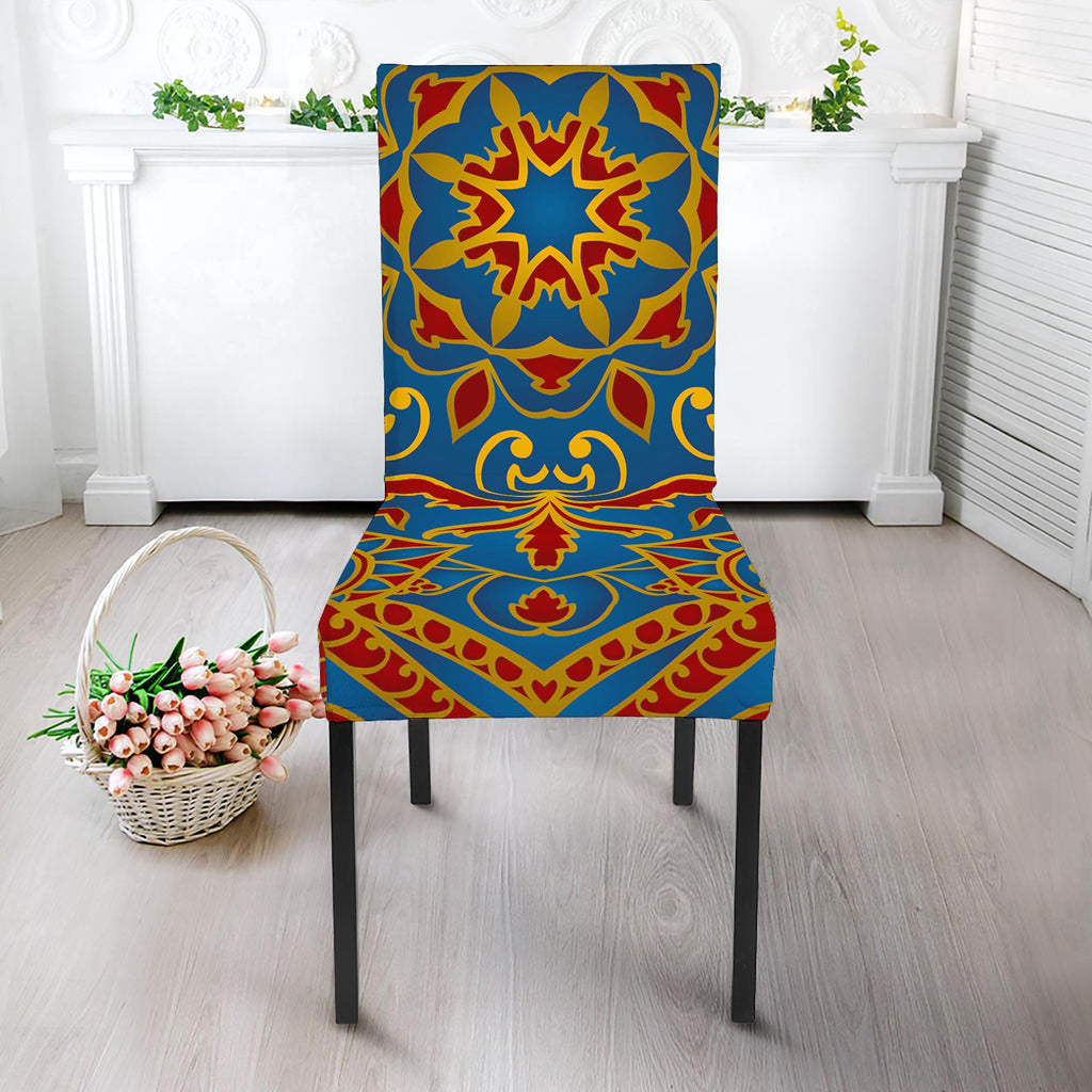 Bohemian Indian Mandala Pattern Print Dining Chair Slipcover