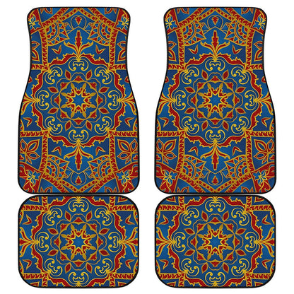 Bohemian Indian Mandala Pattern Print Front and Back Car Floor Mats