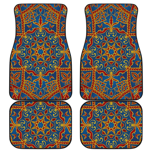 Bohemian Indian Mandala Pattern Print Front and Back Car Floor Mats