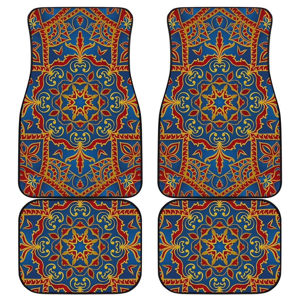 Bohemian Indian Mandala Pattern Print Front and Back Car Floor Mats