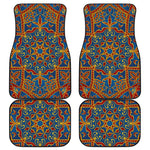 Bohemian Indian Mandala Pattern Print Front and Back Car Floor Mats