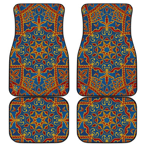 Bohemian Indian Mandala Pattern Print Front and Back Car Floor Mats